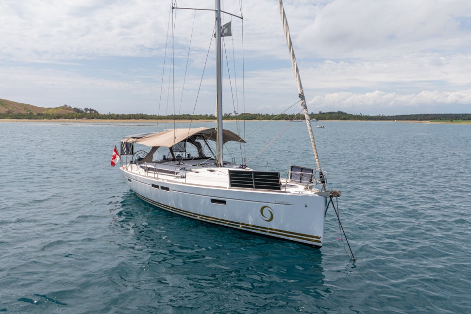 jeanneau sun odyssey 469 07 bow view anchored