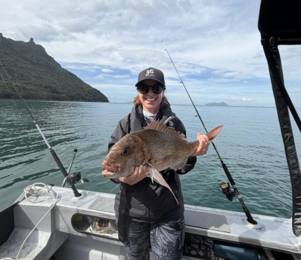 Emma Nelson with her catch at a recent ladies fishing competition in Northland