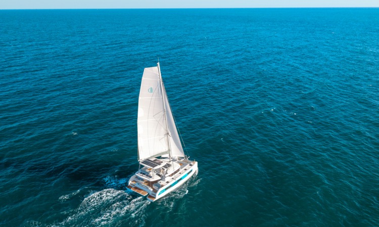lagoon 47 02 catamaran aerial underway2