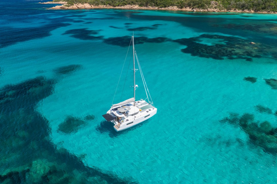 04 lagoon 38 anchored aerial turquoise water