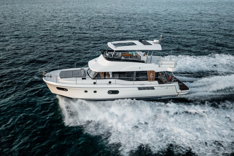 05 beneteau swift trawler 48 starboard profile aerial
