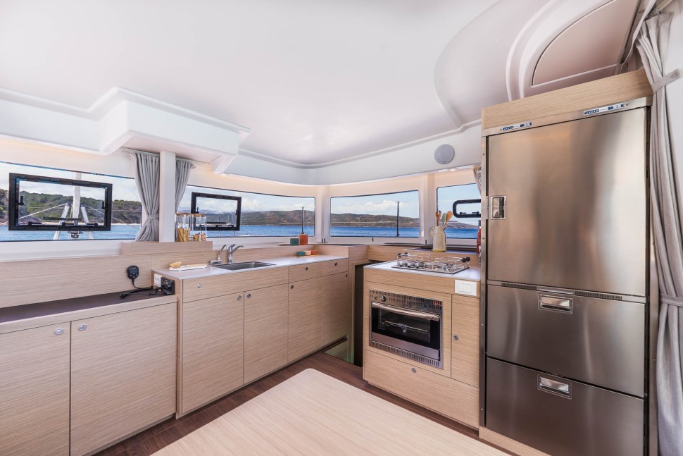 15 lagoon 38 interior galley closeup