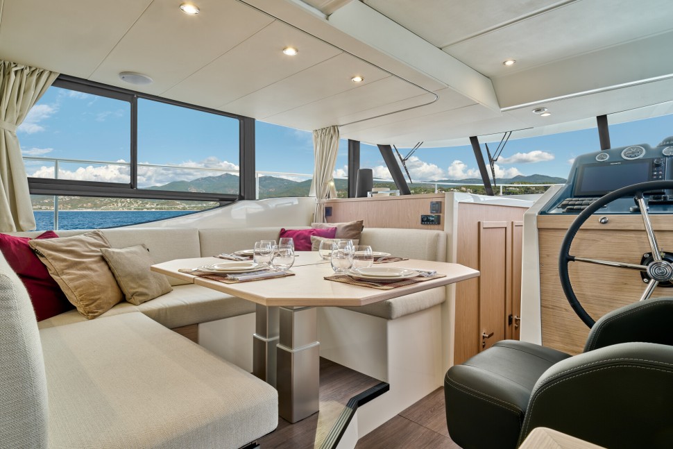 16 beneteau swift trawler 48 dinette table setting