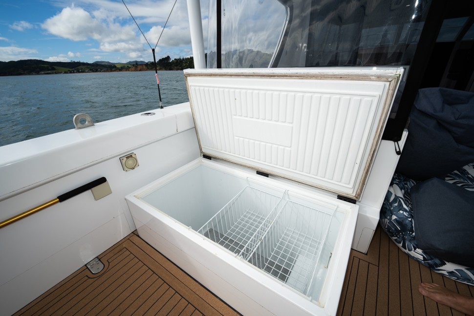 Backwater Marine 15 Gamechanger 12 Aft Deck Freezer