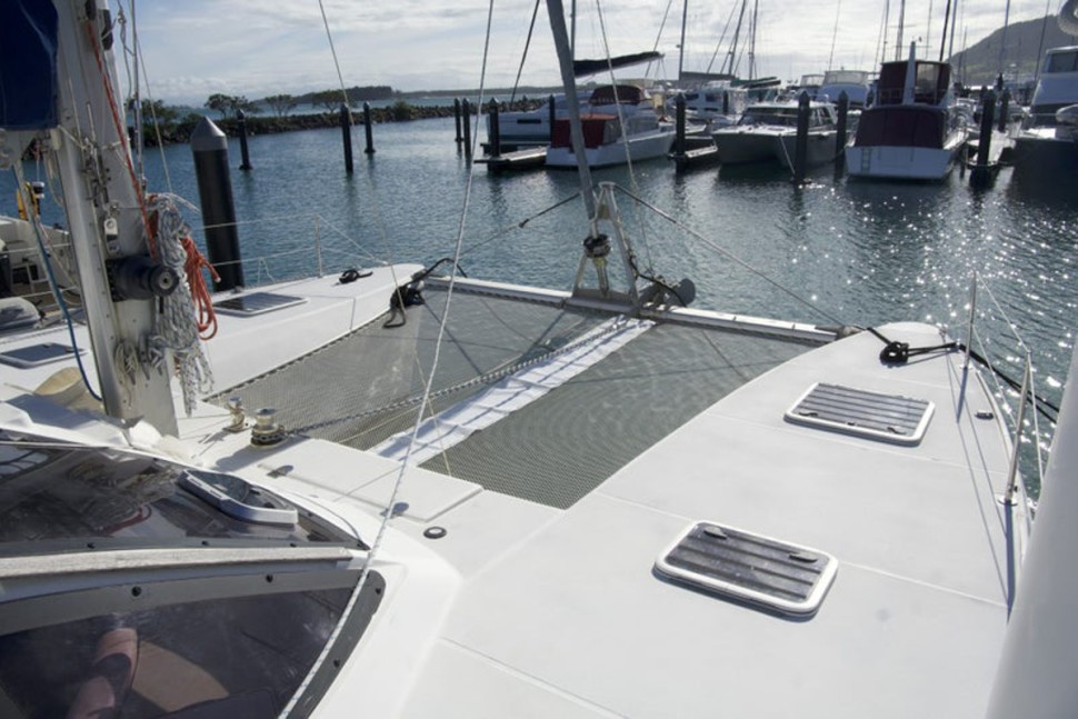 catana 411 niue 08 trampoline cockpit view