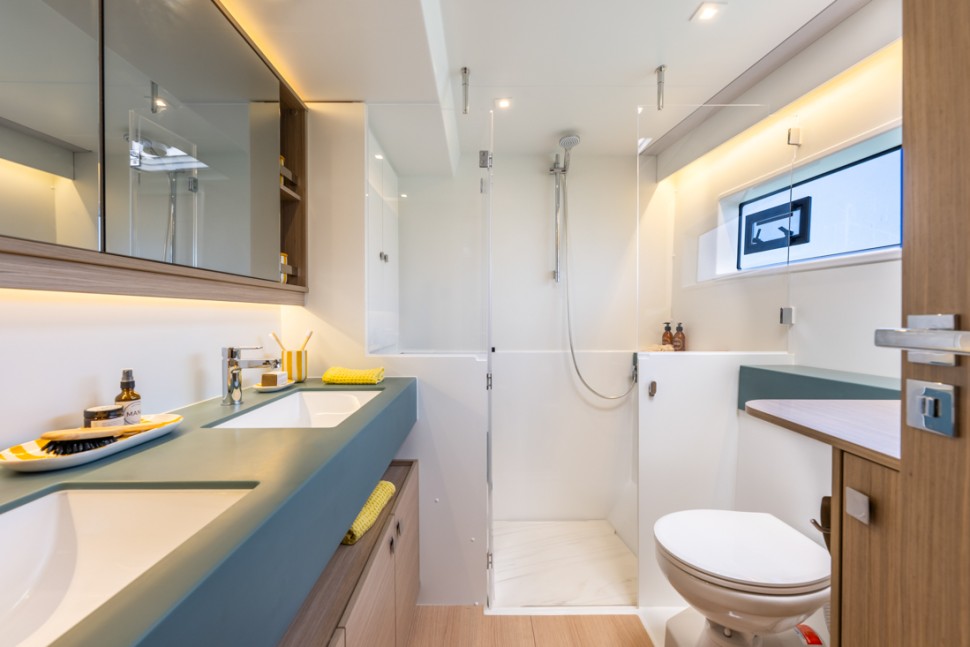 lagoon 47 20 owners ensuite bathroom shower